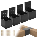 Pehciroe 4Pcs Pergola Brackets Post Top Rafter Brackets Deck Railing Brackets Connectors Pergola Wall Mount Bracket Kit for 4”x4” Wood Posts with Screws Pehciroe