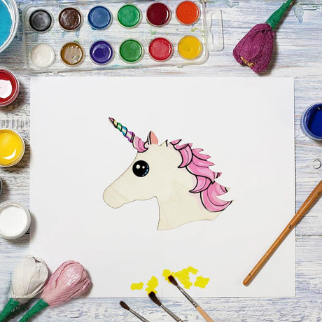 30 Pack 4 Inch Wood Unicorn Crafts Unfinished Wood Unicorn Cutouts Wooden Unicorn Hanging Ornaments DIY Unicorn Craft Gift Tags for Home Party Decoration Craft Project Xonzmmk