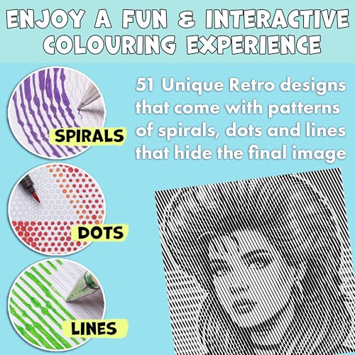 I Don't Know What I'm Coloring!!!: 51 Retro Iconic 80s Pop Art Comic Book with Spirals, Lines & Dots