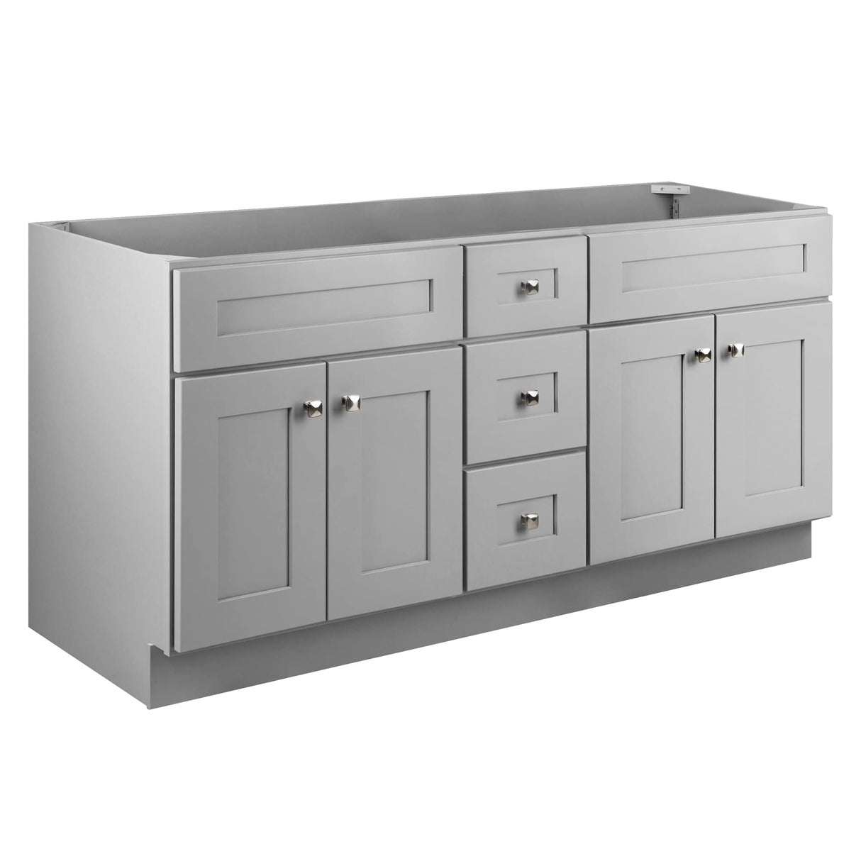 Design House Brookings 60 Inch Bathroom Vanity, Ready to Assemble, Solid Wood, Sherwin Williams® Gray, 599019-GRY Design House