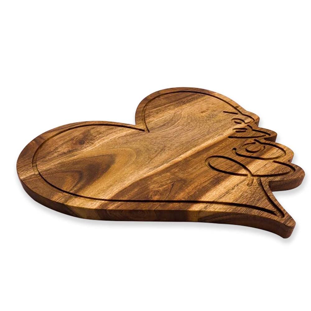 Affinity Decor Acacia Wood Valentine's Day Gift Cheese Cutting Chopping Charcuterie Board for cheese Platter Serving Try Plate (Love Heart Board 10.6"L x 11.6"W) - WoodArtSupply