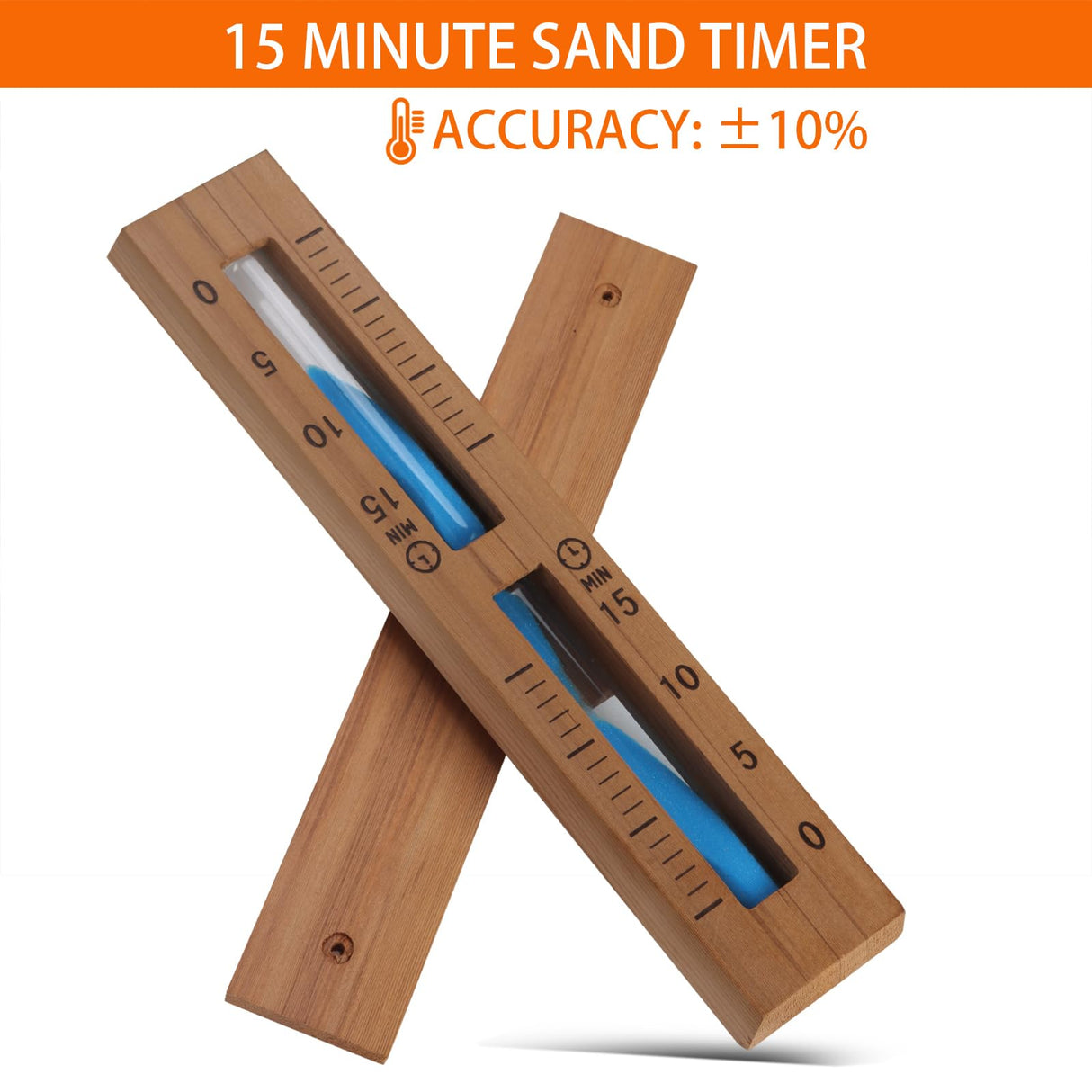 Foxyoo Sauna Sand Timer - 15 Minute Timer Sauna Accessories, Handmade of Canadian Red Cedar Foxyoo