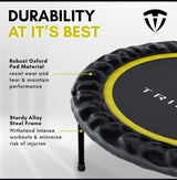 Tribes Foldable Mini Trampoline for Adults and Kids, Rebounder with Adjustable Bar and Nonslip Feet, 330lbs Max Capacity, Indoor Outdoor Fitness Equipment TRIBES