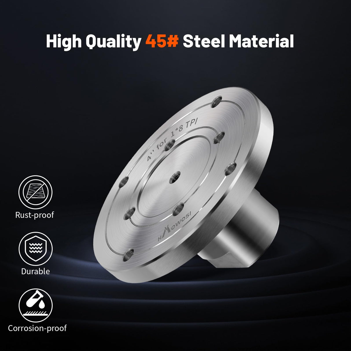 4" Steel Wood Lathe Faceplate,Faceplate for Wood Lathe,Lathe Face Plate Fit for 1" x 8TPI Spindle with Screwchuck HAowosi