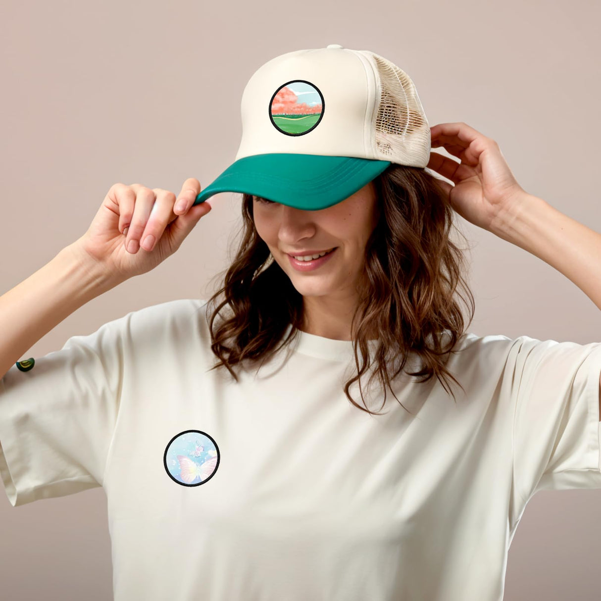 30Pcs Sublimation Blanks Patches Iron On Blank Patches Large Iron-on Patch with Black Border Exquisite Fabric Patches for DIY Crafts Hats Caps Backpack Uniforms (Round) Psyqtsuary