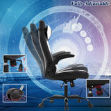 BestOffice PC Gaming Chair Ergonomic Office Chair Desk Chair with Lumbar Support Flip Up Arms Headrest PU Leather Executive High Back Computer Chair for Adults Women Men (White) BestOffice