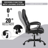 BestOffice PC Gaming Chair Massage Office Chair Ergonomic Desk Chair Adjustable PU Leather Racing Chair with Lumbar Support Headrest Armrest Task Rolling Swivel Computer Chair for Women Adults(Black) BestOffice