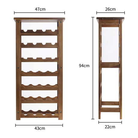 everous Wooden Wine Rack, 7 Tire Floor Wine Storage Rack, 28 Bottles Holder, Freestanding Display Rack for Kitchen, Pantry, Cellar, Natural Free everous
