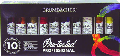 Grumbacher Pre-Tested Oil Color Set, 10-Colors