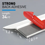 HOMWMPA Garage Door Seal Top and Sides Seal Strip, 34FT Rubber Weather Stripping Replacement, Weatherproofing Garage Door Seals with Adhesive Backed, White HOMWMPA