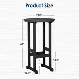 nalone 40" Outdoor Bar Table, All Weather HDPE Bar Height Patio Table Counter Round Patio Cocktail Bar Tables, Tall Bistro Pub Table for Deck, Porch, Backyard, Garden nalone