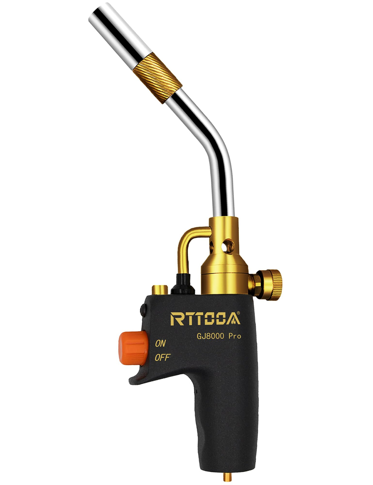 High Intensity Propane Torch Head Adjustable, GJ-8000 Trigger Start Map Gas Torch Kit Mapp Gas Torch with Self Ignition,Pencil Flame Welding Torch Fuel by MAPP, MAP/PRO（CSA Certified) (GJ-8000Pro) RTTOOA