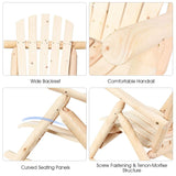 Giantex Log Wooden Rocking Chair Set of 2, Wood Porch & Patio Rockers with Slatted Seat and Backrest, Adirondack Rockers, Outdoor Accent Furniture for Balcony, Garden, Poolside, Backyard, Natural Giantex