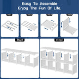 Mavivegue Book Shelf, 20 Cube Storage Organizer, DIY Bookcase, Metal Cube Bookshelf, Tall Book case for Bedroom, Living Room, Office, Closet Storage Organizer, Black Cubicle Storage Rack-White Mavivegue