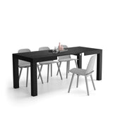 Mobili Fiver, First Extendable Table, 47,2(77,6) x31,5 in, Ashwood Black, for 6-8 People, Expandable Dining Table for Kitchen, Living Room, Italian Furniture Mobili Fiver