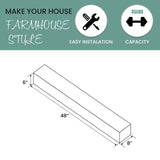 THLYNSAM Fireplace Mantel 48 inches Floating Shelf with Rustic Finish Wood Wall Shelf with Invisible Heavy Duty Bracket for Living Room Décor, 48L x 6H x 8D, Grey THLYNSAM