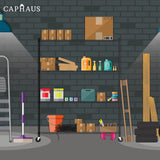 CAPHAUS 4-Tier Commercial Grade Heavy Duty Adjustable Height Wire Shelving w/Wheels & Leveling Feet, Storage Metal Steel Shelf, Garage Shelving CAPHAUS