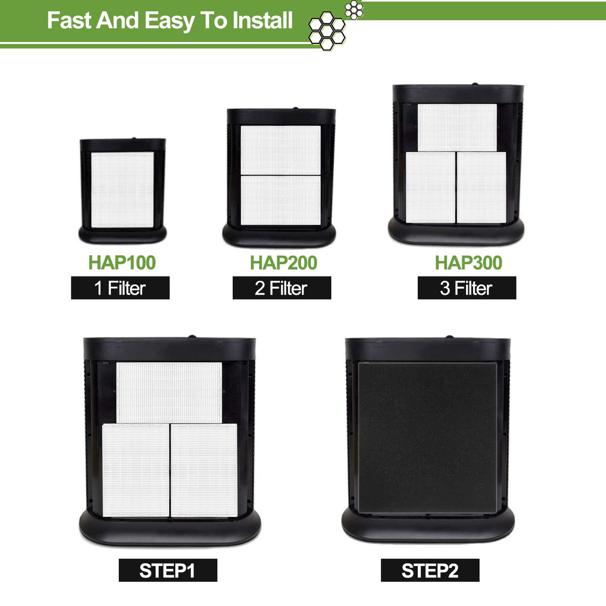 6 Pack HPA300 HEPA Filter Replacement for Honeywell Air Purifiers HPA300 Series, HPA300, HPA304, HPA8350, HPA300VP, HPA3300b, HPA5300, Replace HRF-R3, Pack of 6 HEPA R and 8 Pre filters A HRF-AP1 Smilyan