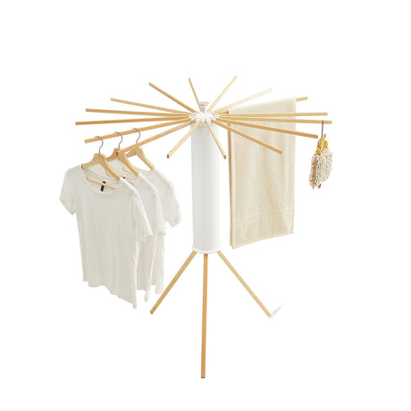 JOOM Tripod Clothes Drying Rack, Garment Rack Portable and Foldable Space Saving Laundry Drying Rack - Drying Rack Clothing Floor Folding Balcony Bedroom Household Wooden JOOM