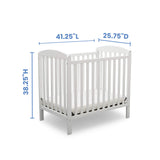 Delta Children Emery Mini Convertible Baby Crib with 2.75-inch Mattress, Bianca White Delta Children