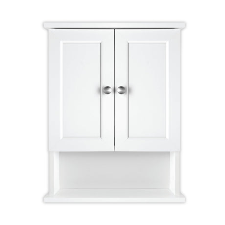 MCS 23x18 White Medicine Cabinet Organizer, Wall Mounted 2-Door Bathroom Cabinet for Over-The-Toilet Storage, Bathroom Furniture & Restroom Organizer MCS