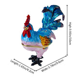 FJ FENGZHIJIE Chicken Trinket Box with Golden Crystal Enamel Design, Elegant Home Decor & Unique Gift for Animal Lovers, Farmhouse Style, or Seasonal Décor FJ FENGZHIJIE