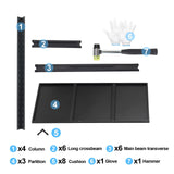 Storage Shelves 3 Tier Adjustable Garage Shelving Heavy Duty 31.5" W x 15.7" D x 31.5" H Metal Shelving Unit for Garage Shelves, Utility Rack Shelf, Storage Warehouse Pantry Closet, Black Abesthink