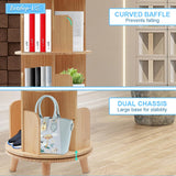 Gdrasuya10 3 Tier 360° Rotating Wooden Bookshelf – Stylish Floor-Standing Book Storage Organizer for Any Room Gdrasuya10
