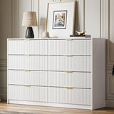 MAISONARIA White Dresser for Bedroom, 8 Drawer Double Dresser, Modern Chest of Drawers for Bedroom, Living Room, Entryway and Closet, 55" L x 15.7" D x 37.4" H MAISONARIA