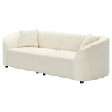 87" Curved Contemporary Sofa, Plush Seating, Streamlined Design, Ideal for Stylish Living Spaces, Modern Sofa for Living Room, Bedroom, Office (Beige+Velvet) DEKIMOW