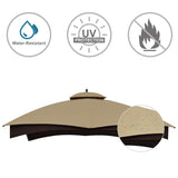 MASTERCANOPY Replacement Canopy Top for Lowe's Allen Roth 10x12 Gazebo #GF-12S004B-1 (Beige) MASTERCANOPY