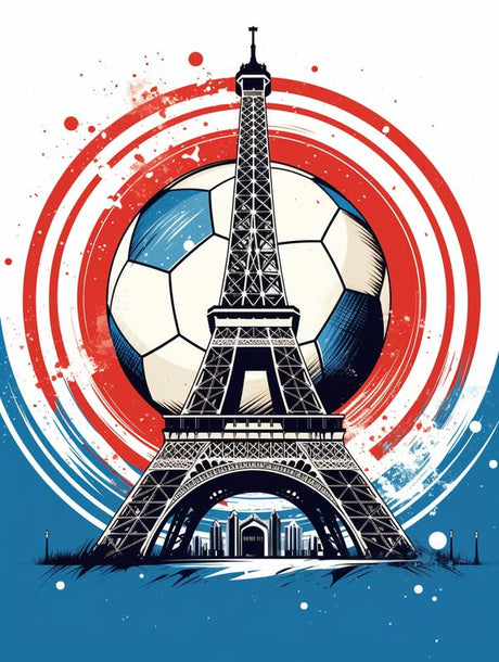 SKRYUIE Paint by Numbers Kit for Adults Beginner Paris Tower, Acrylic Soccer Ball Oil Painting by Numbers Kits with PaintBrushes Paintwork Art Crafts Canvas for Home Decor 16x20 inch 16 SKRYUIE