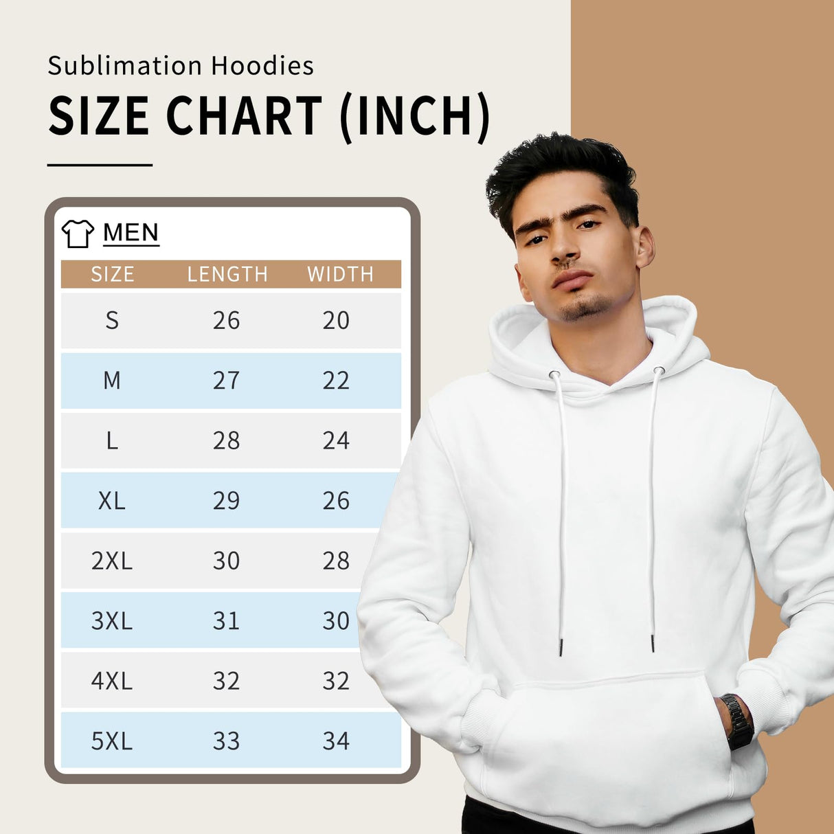 METFUIN 2 Pack Polyester Adult Hoodies for Sublimation White Blank Hooded Sweatshirt (XX-Large, White) METFUIN
