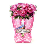 Katy Sue Wonderful Wellington Boots (Rubber Boots) Card Making Kit. 8 Shaped Cards, 2 Sheets of Die Cut Decoupage, 8 Envelopes, Adhesive Pads, & Instructions. for Card Making Supplies & Papercrafting Katy Sue