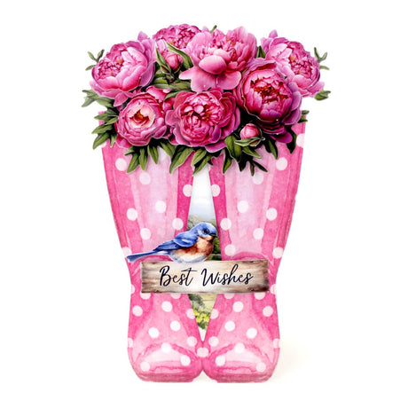 Katy Sue Wonderful Wellington Boots (Rubber Boots) Card Making Kit. 8 Shaped Cards, 2 Sheets of Die Cut Decoupage, 8 Envelopes, Adhesive Pads, & Instructions. for Card Making Supplies & Papercrafting Katy Sue
