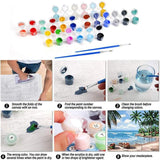 4 Pack Paint by Number for Adults, Easy Sunset Landscape DIY Arts and Crafts for Adults Beginner with Paints Brushes, Tree River Mountain Acrylic Paint Set for Home Decor 8×8 Inch eniref