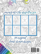 Sea Life Coloring Book: 54 Original Hand-Drawn Designs of Fish, Seashells, Octopus, Turtles, Jellyfish, Sea Horses & Many Other Ocean Wonders. (Original Art of Elisa Fasulo) WoodArtSupply