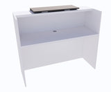 UGOS ICN 53" Modern Reception Desk, Multifunctional Modern Transaction Counter Top, Laminate Desktop, Standing Front Table for Office, Home, School, Salon, Spa - White & Anthracite Gray UGOS