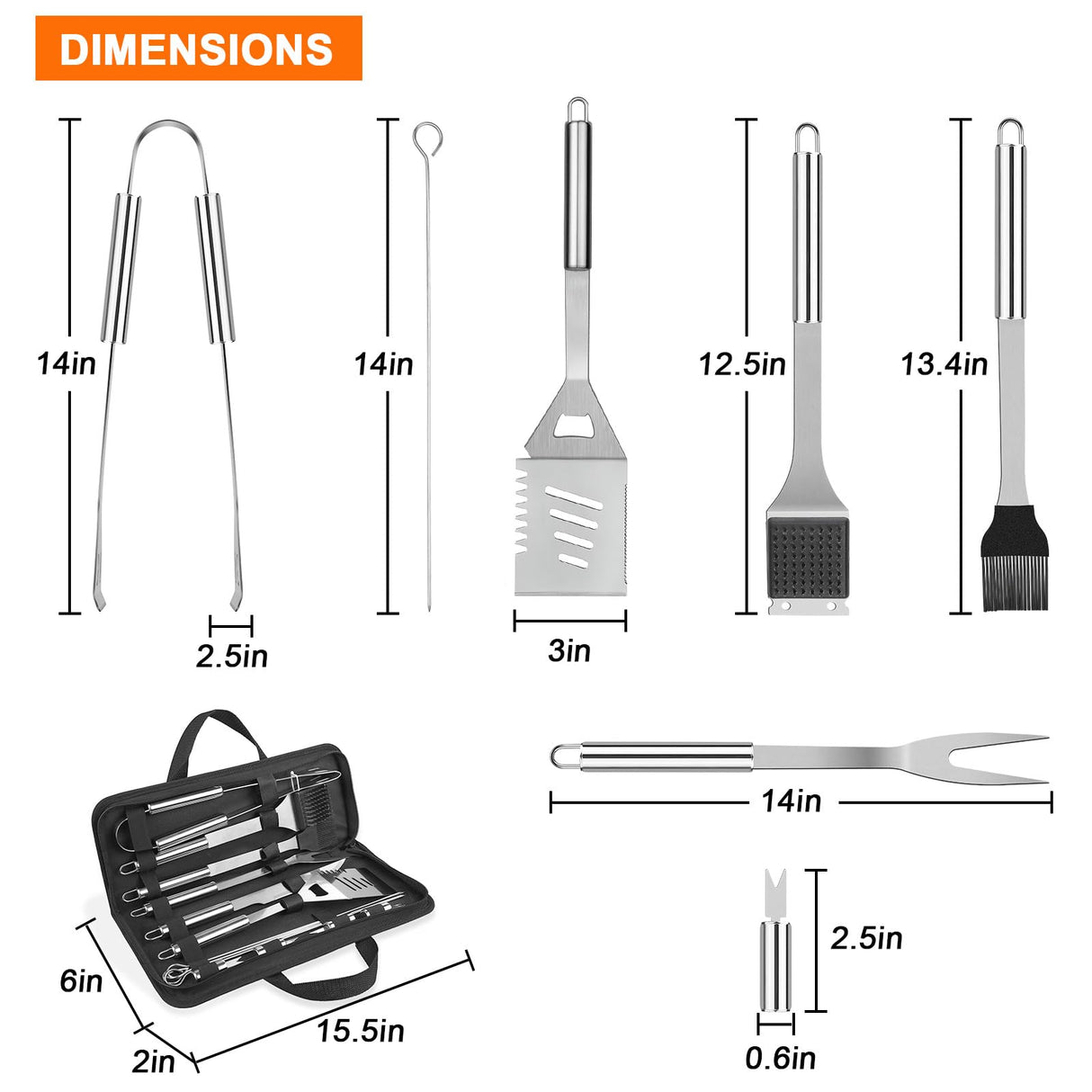 Anpro Grill Kit, Grill Set, Grilling Utensil Set, Grilling Accessories, BBQ Accessories, BBQ Kit, BBQ Grill Tools,Smoker, Camping, Kitchen, Stainless Steel, 21 Pcs,Grilling Gifts for Fathers Day Anpro