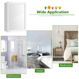 RELAX4LIFE Bathroom Medicine Cabinet with Mirror - Bathroom Wall Cabinet w/Single Door & Adjustable Shelf, Wood Mirrored Storage Cabinet Organizer, Recessed Bathroom Cabinet Wall Mount (White) RELAX4LIFE