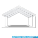 King Canopy Hercules 18-Feet by 20-Feet, 2-Inch Hammertone Steel Frame w/Buttons, 8-Leg, Carport, White King Canopy