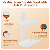 Professional Invisible Floating Book Shelves for Wall, 8 Tier Vertical Spine Book Tower Hanging Bookshelves, Wall Mounted & Space Saving, Heavy Duty Metal Book Organizer for Home Office, 4 Pack White Ninwod