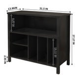 Record Player Stand, Mid-Century Vinyl Record Storage Cabinet, 3-Tier Record Player Holder, Turntable Stand with 4 Cabinet up to 220 Albums, End Table for Bedroom Music Room Living Room, Black FFBCFDK