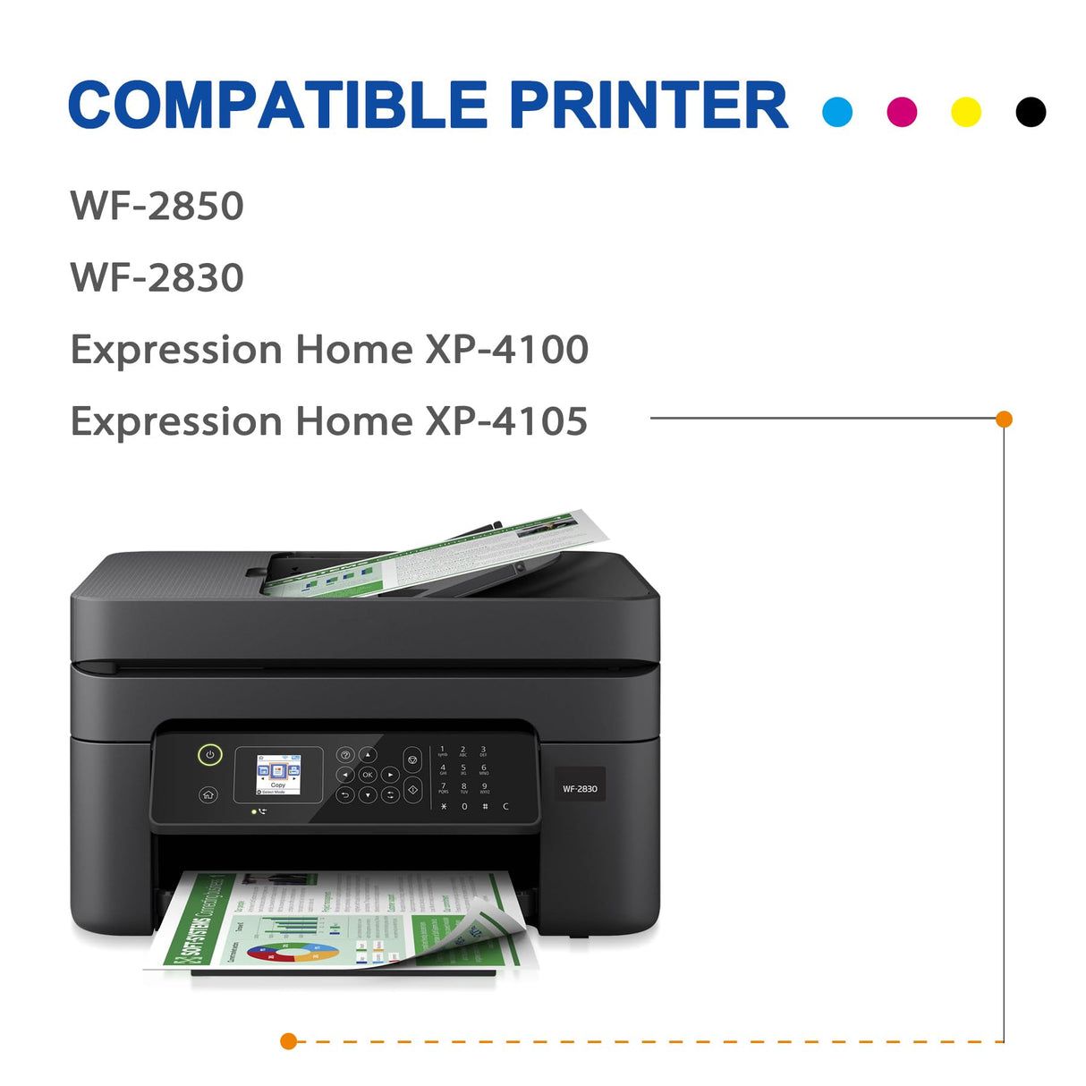 Valinkso 212XL Ink Cartridges High Capacity Black & Standard Color Combo Pack Remanufactured for Epson 212 Ink Cartridges Compatible with Epson Workforce WF-2830, WF-2850, Expression XP-4100, XP-4105 Valinkso