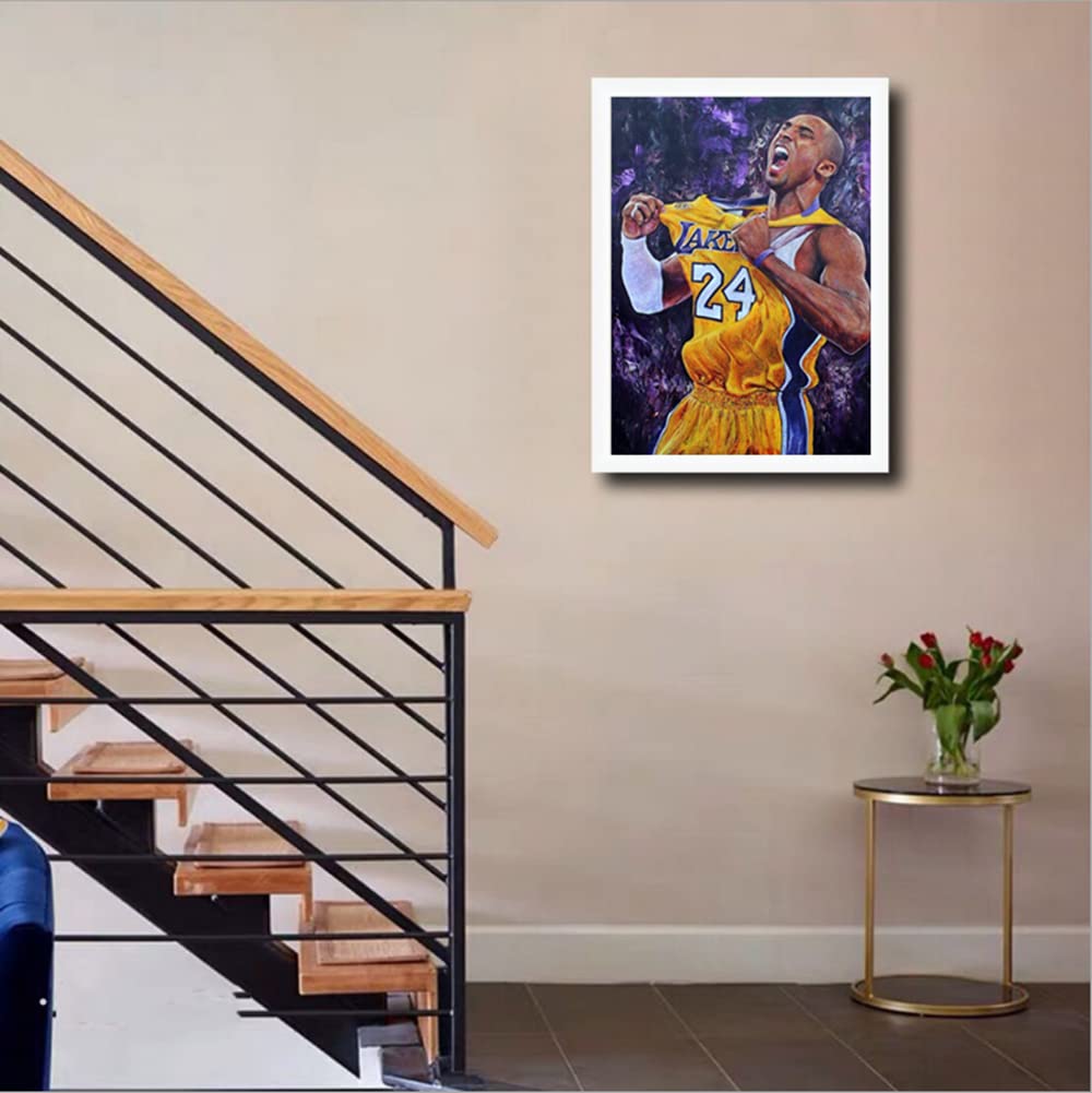 MaiYiYi Basketball Star Diamond Painting by Numbers, 5D Full Round Drill Basketball Enthusiast Diamond Art Dots Kit, Star Paint with Gems for Adult Beginners Wall Decor (16X12 inches) MaiYiYi