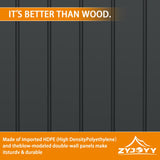 Outdoor Storage Cabinet with 2 Shelves, Waterproof Resin Horizontal Tool Shed, Lockable 15 cuft. Storage Shed for Patio, Garden, Yard, Grey ZYJOYY