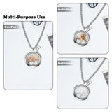 Pet Fur Memorial Necklace Pet Dog Ashes Keepsake Pet Urn Pendant Memorial Jewelry Necklace Transparent Glass Circle Stainless Steel Chain Cat Hair Memorial Gifts, Heart Necklace for Dried Flowers HINGTAI