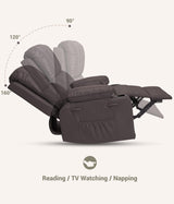 FinerFurnis Large Leather Manual Recliner Chair with Comfortable Arms and Built-in Cup Holders, Spacious 21.2 Inch Seat Width, Perfect for Living Room Relaxation and Entertainment FinerFurnis