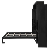 Merax Queen Size Murphy Bed with Desk, Storage Cabinets, Vanity and Mirror for Bedroom, Living Room, Apartment Merax