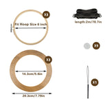 3 Sets Embroidery Display Frame with Bamboo Hoops, 6 Inch Round Wall Mounted Embroidery Hoop Frame for Finished Cross Stitch, Needlework, DIY Art Craft Sewing Decoration JoyHuaTrade